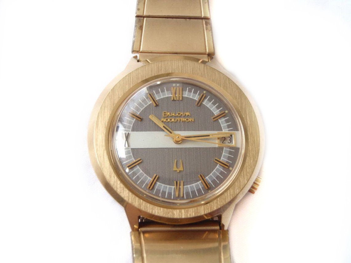 1973 Bulova Accutron Watch MCM Bulova Asymmetrical Two Tone Etsy