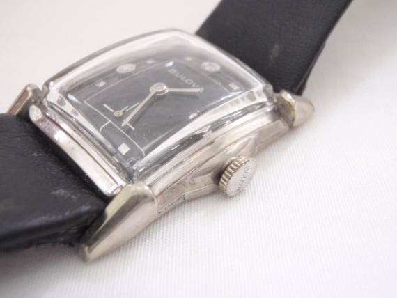 1950s Bulova Diamond Watch 3 Diamonds Hour Marker… - image 3
