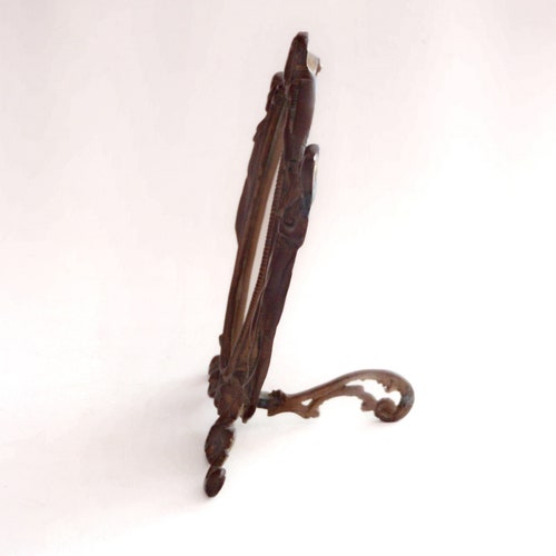 Art Nouveau shops Bronze Lady Frame - Two Ladies Table Oval Picture Frame or Vanity Mirror Unique Antique Gift Idea and Home Decor