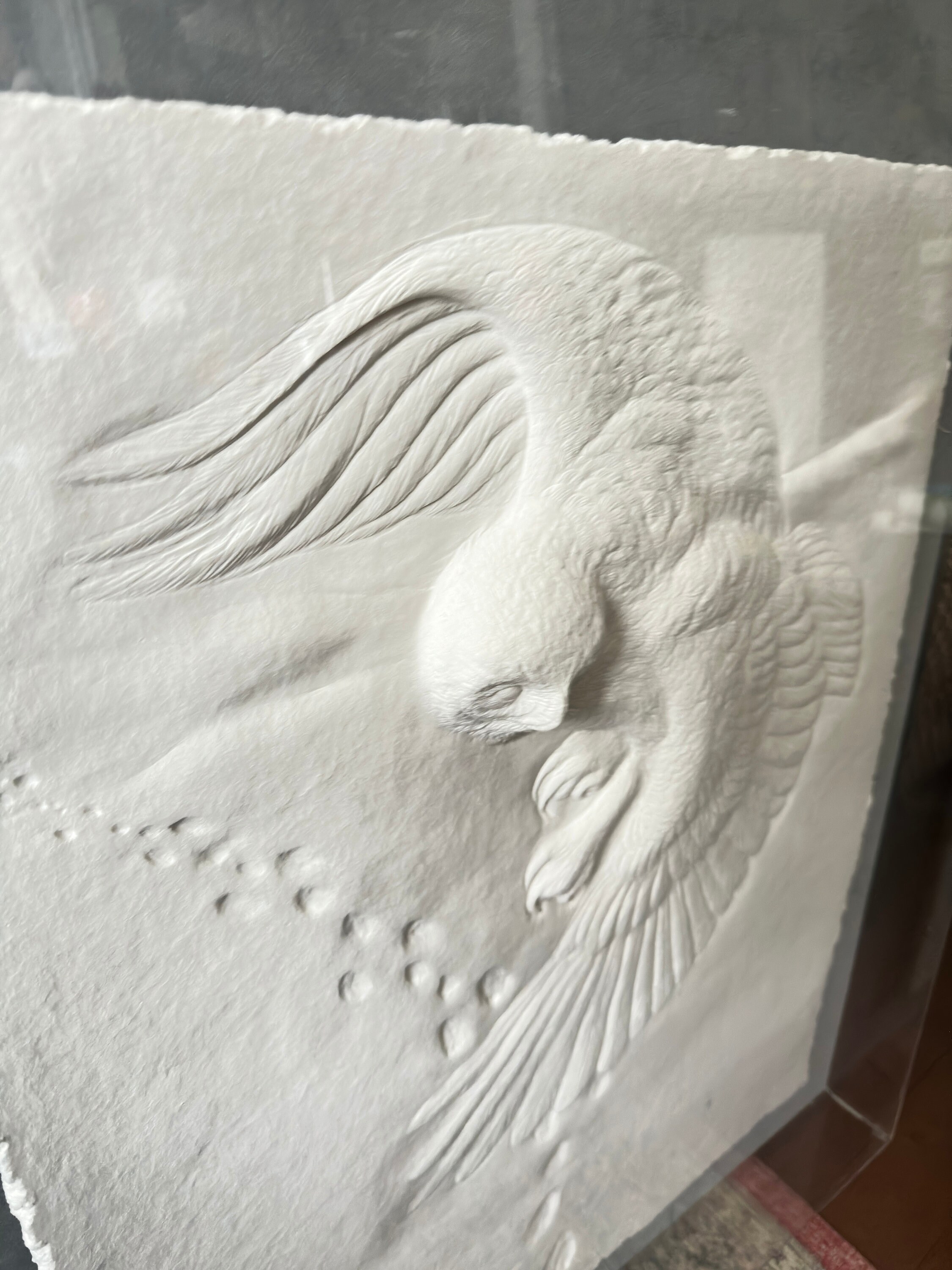 1986 Al Glassford Owl Bas Relief in 3D Plexiglass Metal Frame, Signed ...