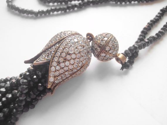 Jet crystal necklace Outlet