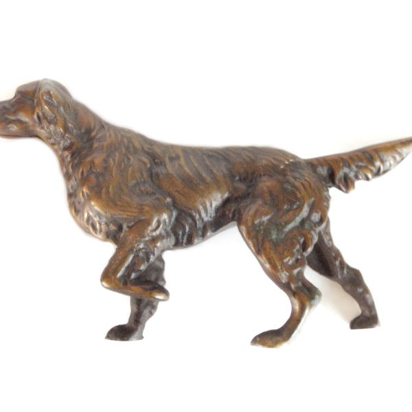 14 Inch Bronze Springer Spaniel Door Stop Statue~Antique Spaniel Pointer Hunting Dog Figurine, Hunter Bird Dog Bronze Display Animal Pet Art
