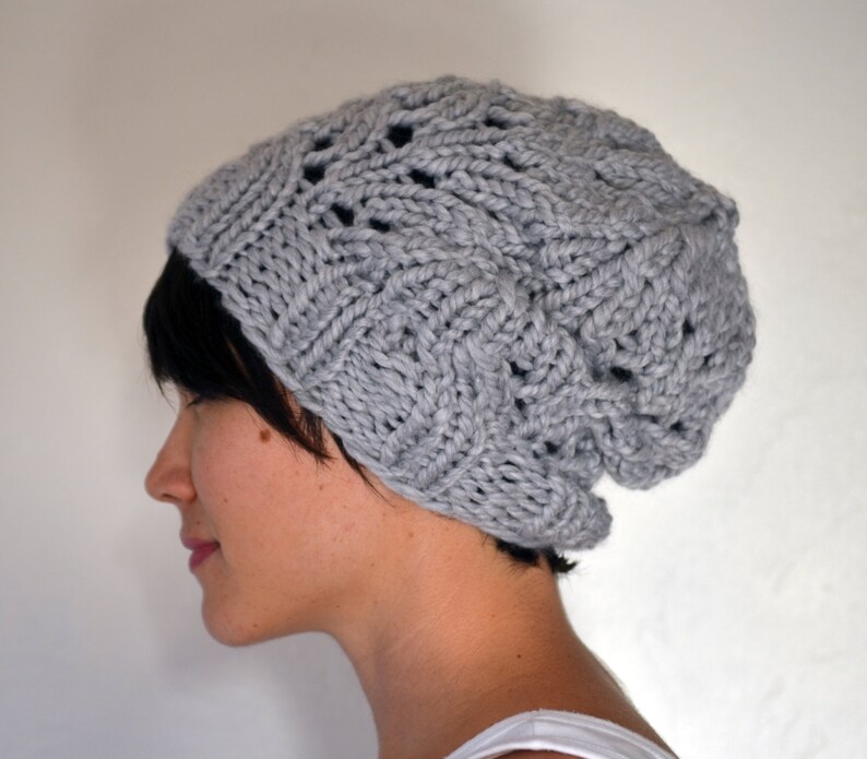 KNITTING PATTERN Chunky Knit Slouchy Beanie Toque Fall Winter Etsy