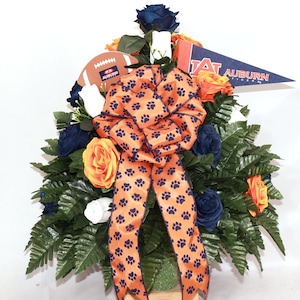 Tiger Fan Cemetery Flowers Vase- Grave Decorations, Mother&#39;s Day, Father&#39;s Day, Christmas, Grave Flowers, Cemetery Vase.
