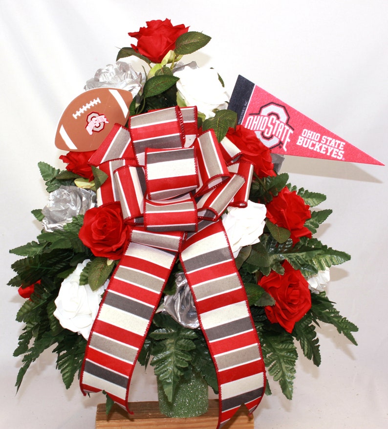 Buckeye Fan Cemetery Flowers, Cemetery Urn Flowers, Grave Decorations
