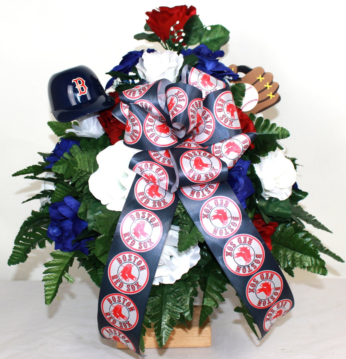 XL Red Sox's Fan Cemetery Flower Headstone Etsy