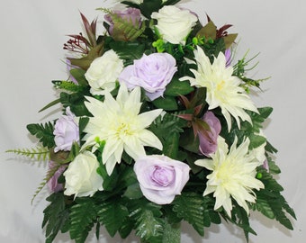 XL Handcrafted 360 Degree Spring Mixture Cemetery Vase Flower Arrangement- Cemetery Flower Grave Decorations