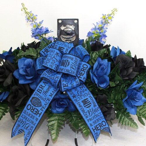 XL Police Memorial Cemetery buy Flower Headstone Saddle -Mother's Day- Easter-Father's Day