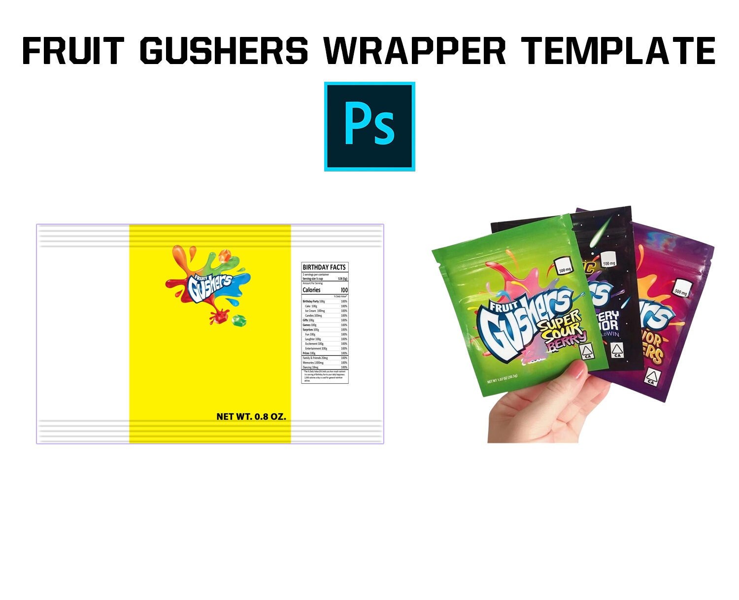 BLANK TEMPLATE in Fruit Gushers Template Digital Etsy
