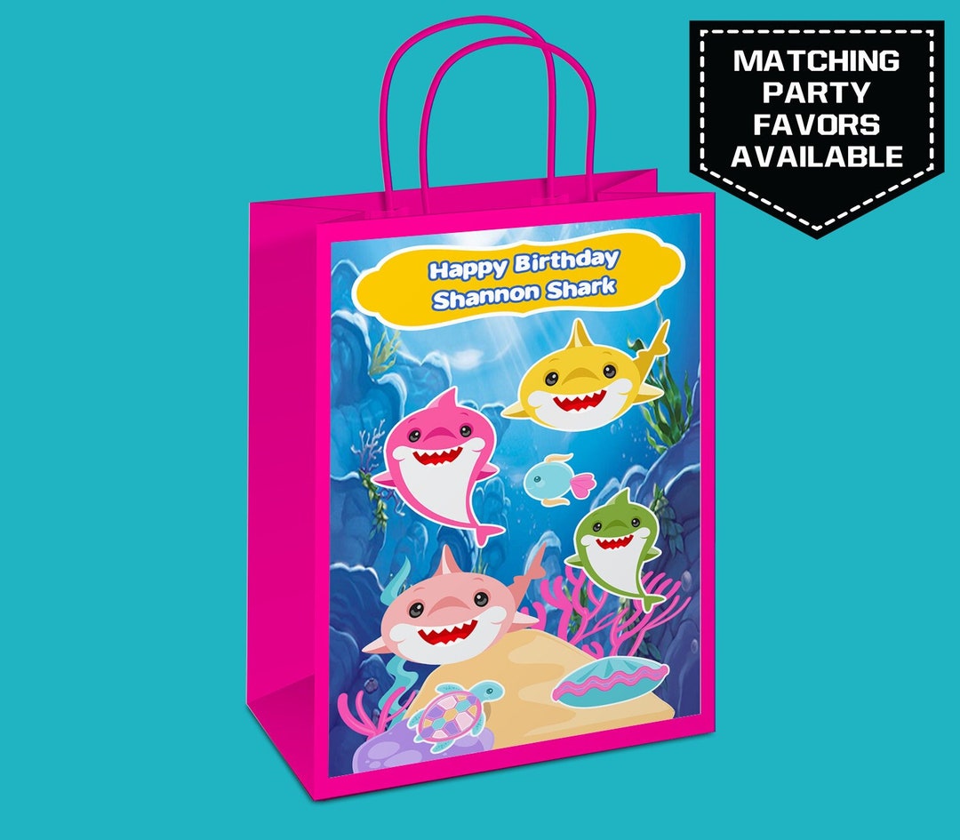 Baby Shark Gift Bag Labels Custom Gift Bag Labels Baby Etsy