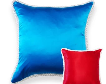 Handmade Solid Reversible Two Colors Tone Silk Decorative Pillow Limit Edition