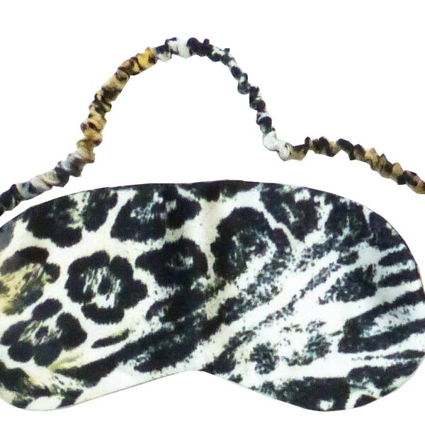 Silk Sleep Mask - 100% Mulberry Silk Filled and Silk Charmeuse Cover “Wild Leopard” ON SALE