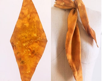 Handmade Hand-dyed Silk Golden Scarf ONE-OF-A-KIND customized limit edition