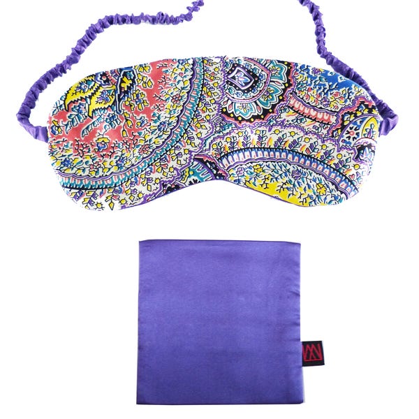 Handmade Silk Sleep Mask - 100% Mulberry Silk Filled and Silk Charmeuse Cover EXOTIC Prints Limitedition