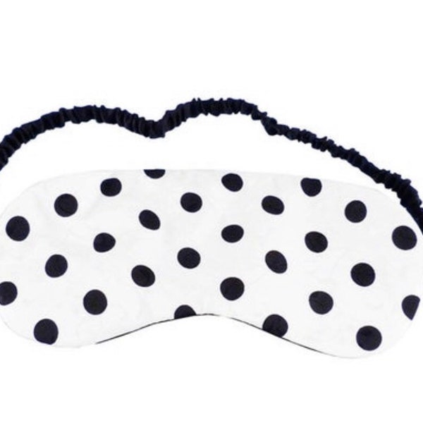 Handmade Silk Sleep Mask - 100% Mulberry Silk Filled and Silk Charmeuse Cover "Polka Dots" ON SALE