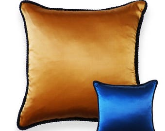 Handmade Solid Reversible Two Colors Tone Silk Decorative Pillow Limit Edition