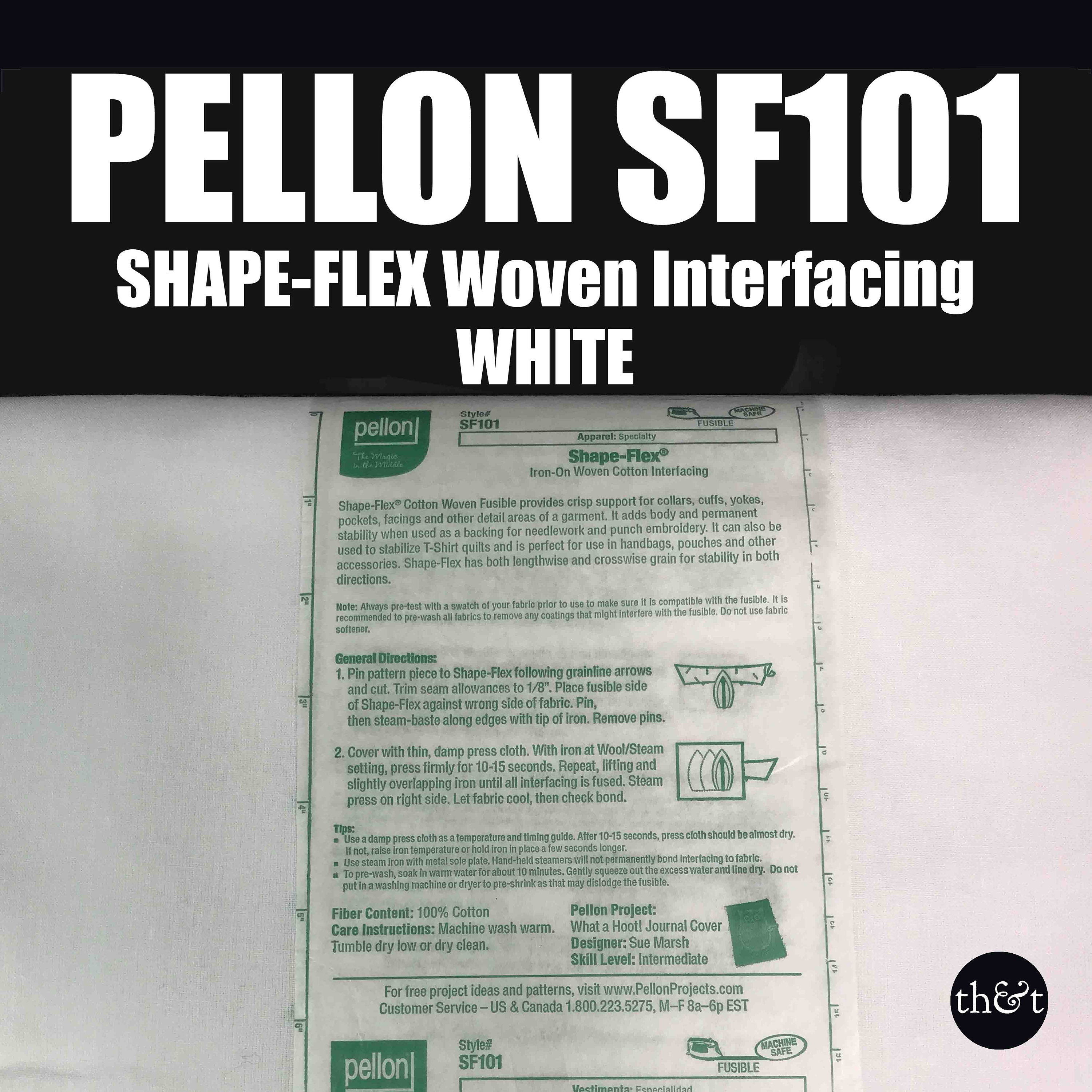 PELLON SF101 BLACK Shape-flex Woven Interfacing by the Yard 