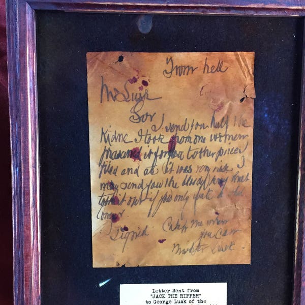 Jack the Ripper,  "From Hell" Letter framed.