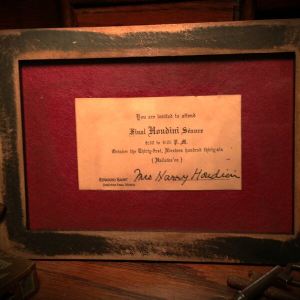 Invitation Card Sent by the Widow of Harry Houdini for his Final Seance