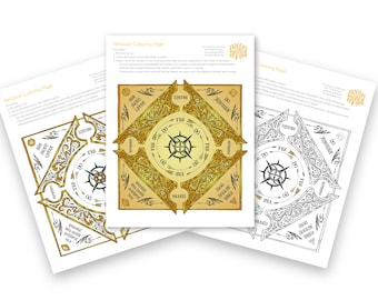 Pendulum Board Colouring Page for Tarot Readers - Instant Download - PDF template activity