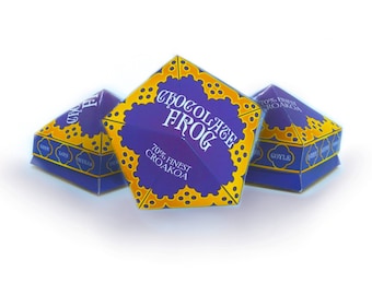 Chocolate Frog Boxes & Cards - PDF downloadable file - online digital template - party favor printable