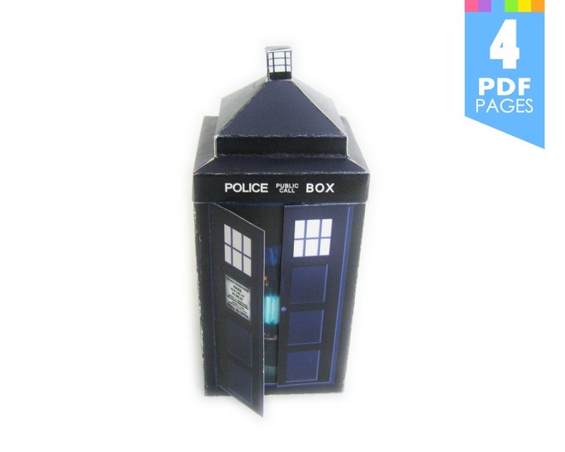 Who Police Box  Doctor Birthday Favors   Party Template  image 2