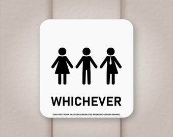 Gender Neutral Bathroom Signs - 2 Styles of restroom door templates - Instant Download