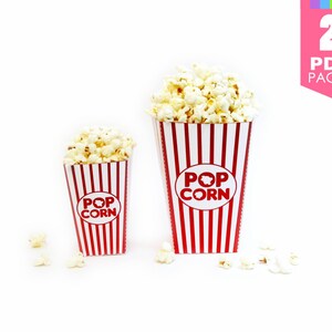 Movie Night Popcorn Boxes High Quality Printable PDF Pages INSTANT DOWNLOAD image 2