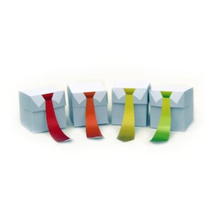 Colorful Tie Gift Box Template - High Quality Printable PDF Pages - INSTANT DOWNLOAD