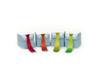 Colorful Tie Gift Box Template - High Quality Printable PDF Pages - INSTANT DOWNLOAD