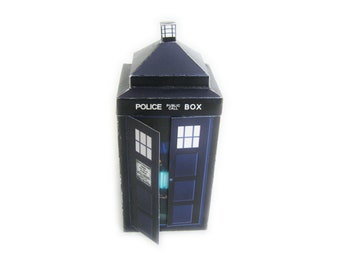 Who Police Box - Doctor Birthday Favors -  Party Template - High Quality Printable PDF Pages - INSTANT DOWNLOAD