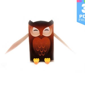 Delivery Owl Foldable Template Wizard Party with High Quality Printable PDF Pages INSTANT DOWNLOAD image 2