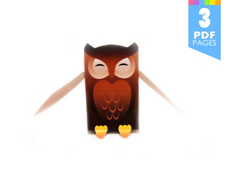 Delivery Owl Foldable Template Wizard Party with High Quality Printable PDF Pages INSTANT DOWNLOAD image 2