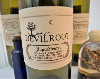 Potion Bottle Labels - Devilroot, Earthworms and Beetle stuff - INSTANT Download, PDF Template