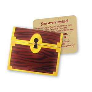 Pirate Map Party Invites - Treasure Chest Template - High Quality Printable PDF - INSTANT DOWNLOAD