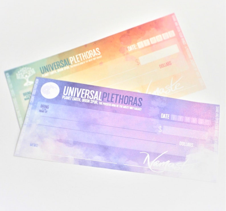 Universal Plethoras Intentional Abundance Cheques Print and fill in your next Freedom Dream Amount Instant Download image 1