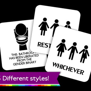 Gender Neutral Bathroom Sign High Quality Restroom Printable Template ...
