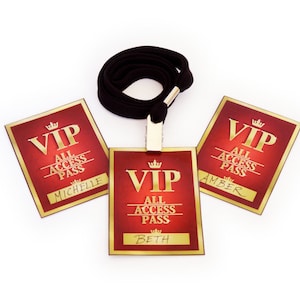 Hollywood VIP Name Tags, for Red Carpet Birthday Party Event High Quality Printable PDF Pages INSTANT badge download image 1