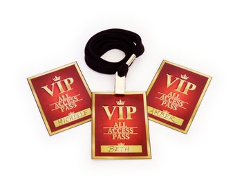Hollywood VIP Name Tags, for Red Carpet Birthday Party Event (High Quality Printable PDF Pages) - INSTANT badge download