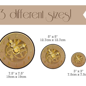 SteamPunk decor, gear clock party template - high quality printable PDF - INSTANT DOWNLOAD