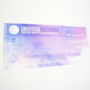 Universal Plethoras Intentional Abundance Cheques Print and fill in your next Freedom Dream Amount Instant Download image 6