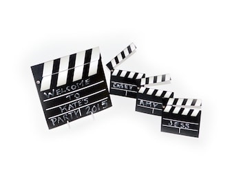Hollywood Clapperboard - Red Carpet Movie Night - Name Cards - Movie Table Signs (Printable PDF Pages) - INSTANT DOWNLOAD