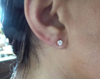 1 3 Ct Tw Bezel Set Diamond Stud Earrings
