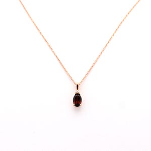 Garnet Birthstone Solitaire Necklace, 14k Gold Garnet Necklace, Garnet Necklace, January Birthstone, Gemstone Necklace, Birthday