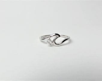 Wave Ring / Gold Wave Ring / Diamond Wave Ring / 14k White Gold Wave Ring / Beach Jewelry Wave Ring / Surfers Oceans Ring