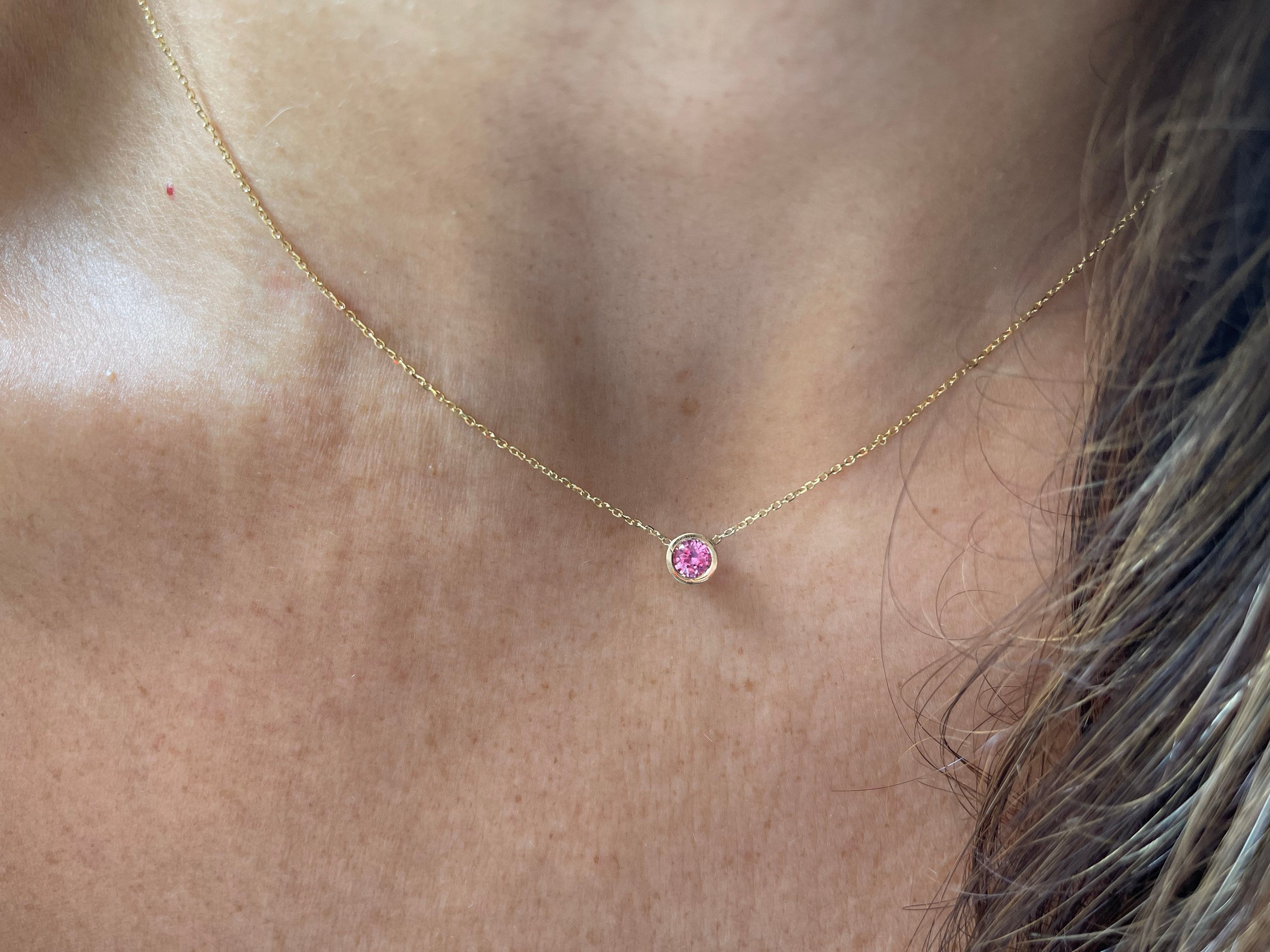 Pink Sapphire & Diamond Necklace Round 58.42 ctw.