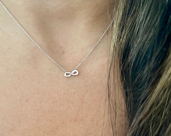 Infinity Necklace / 14k White Gold Infinty Necklace / Small Infinity Necklace / Love Infinity Necklace / Love Necklace / Gift for her