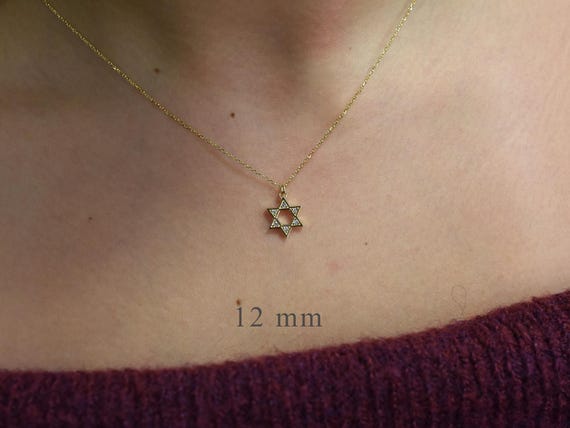 14k Rose Gold Star Of David Pendant With 54 Diamonds - Elegant Jewish Symbol Necklace, Hand-Polished Finish - View #4