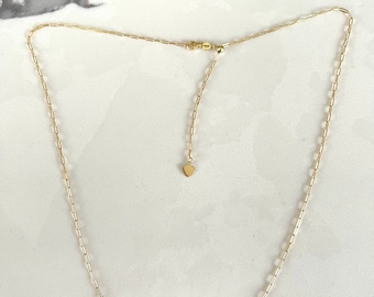 Paper Clip Chain / 14k Gold Paper Clip Pull Chain / 14k Gold Paper Clip Chain / Layering 14k Gold Paper Clip Chain