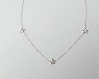 Diamond Star Necklace / Star Charm Necklace / Small Diamond Star Necklace / 14k Gold Star Charm Pendant / Celestial Star Necklace